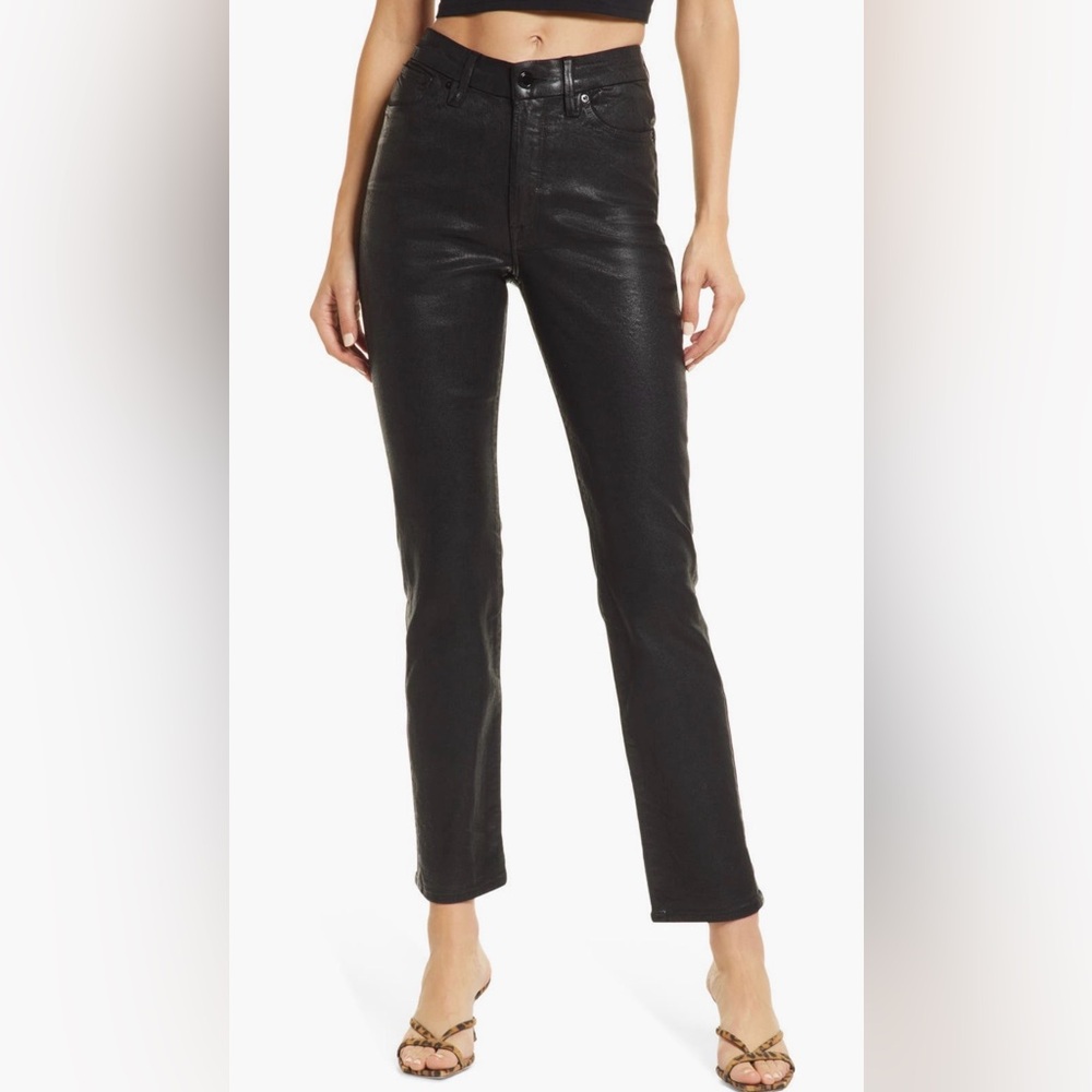 Good American-Good Classic Straight Leg Jeans- Black